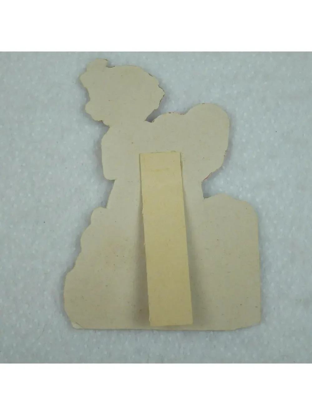 Vintage Valentine Die Cut Stand Up Girl Purple Dress Hold Heart 1920-30s Germany